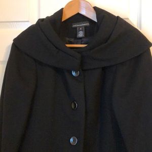 SofiaCashmere Wool & Cashmere Black Coat